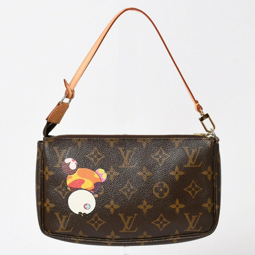 LOUIS VUITTON Monogram Panda Pochette Accessoires handbag Takashi Murakami Brown